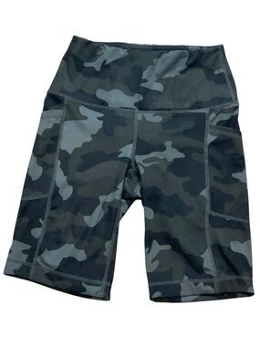 As Revival High-Waist Camo Athletic Bike Shorts - Gray Camo